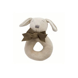 Maud N Lil - Paws the Puppy  Round Rattle - Natural