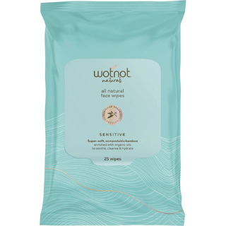 WOTNOT Naturally Nurturing Sensitive Facial Wipes 25 pack