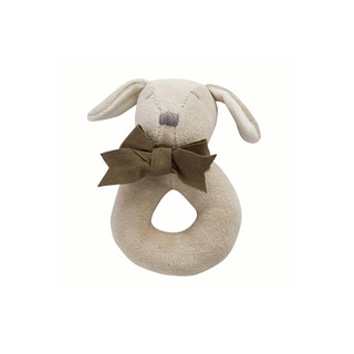 Maud N Lil - Paws the Puppy  Round Rattle - Natural