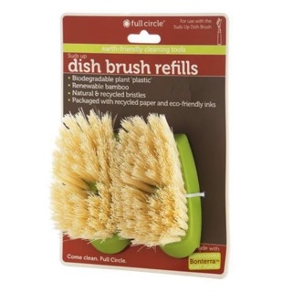Full Circle Dish Brush Refill Set 2pce: Suds Up Green